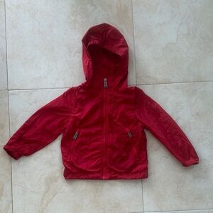 Vibrant Red Kids Hooded Raincoat